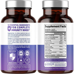 Closeup of Number One Nutrition 10 in 1 capsules highlighting daily immune support