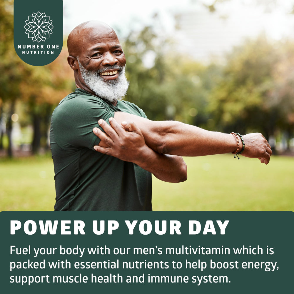 Number One Nutrition Premium Men capsules offer easy daily supplementation.