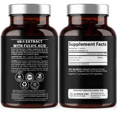 Number One Nutrition Shilajit capsules close-up shows 120 veggie caps for convenience.