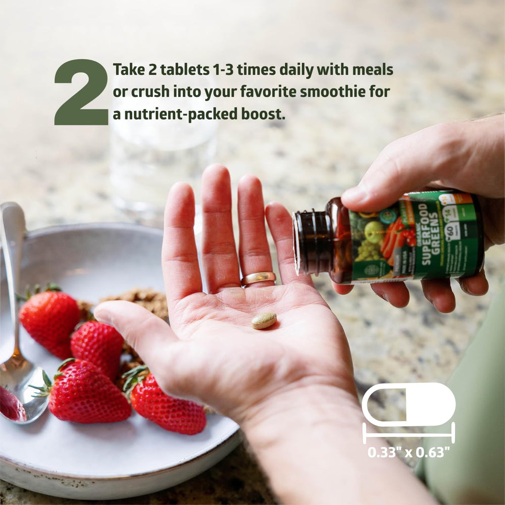 Tart cherry, garlic, ginger and blackberry extracts featured in the greens mix.