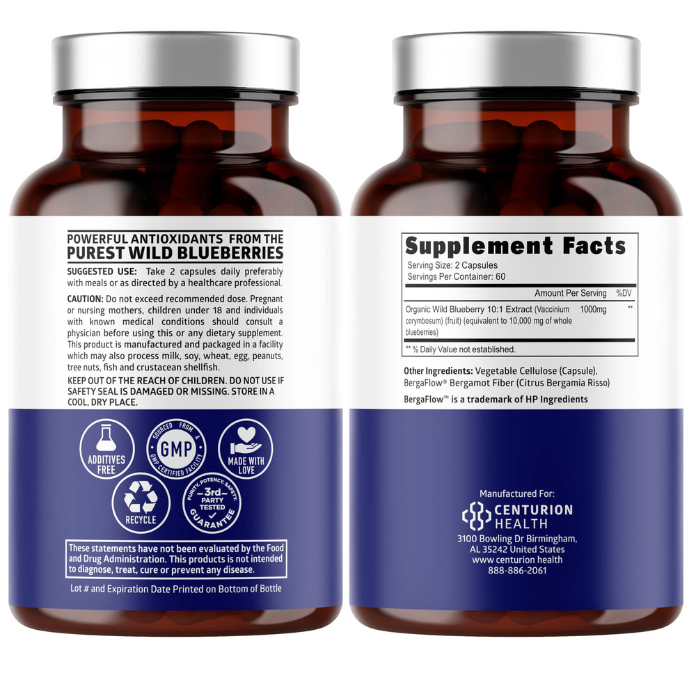 Number One Nutrition Wild Blueberry Extract 10:1 concentrate label highlights polyphenol potency