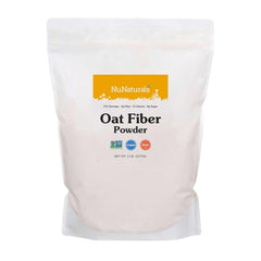 NuNaturals Oat Fiber Powder bottle showcases a clean label and easy fiber addition