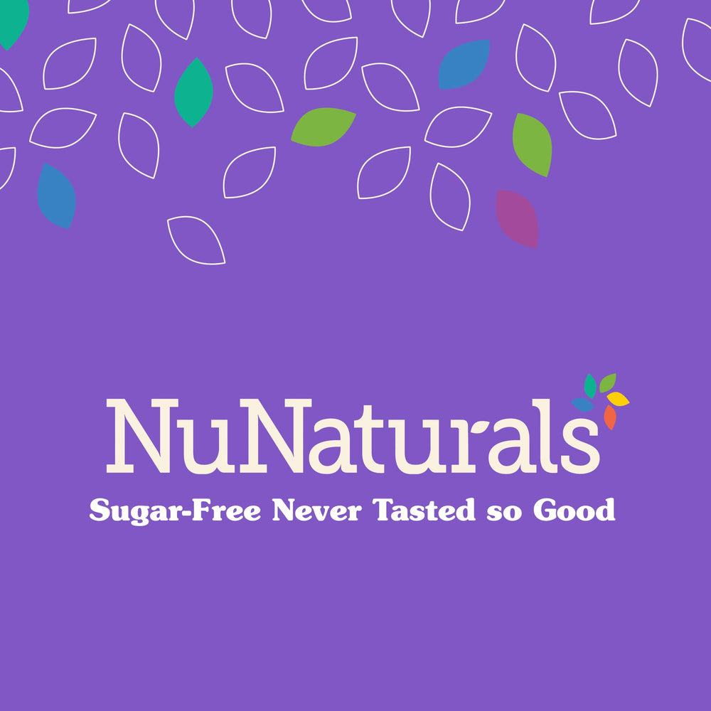 Nunaturals White Stevia Powder jar on kitchen counter ready for everyday sweetness