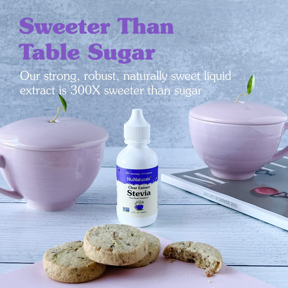 NuNaturals bottle notes zero glycemic index for mindful sweetening.