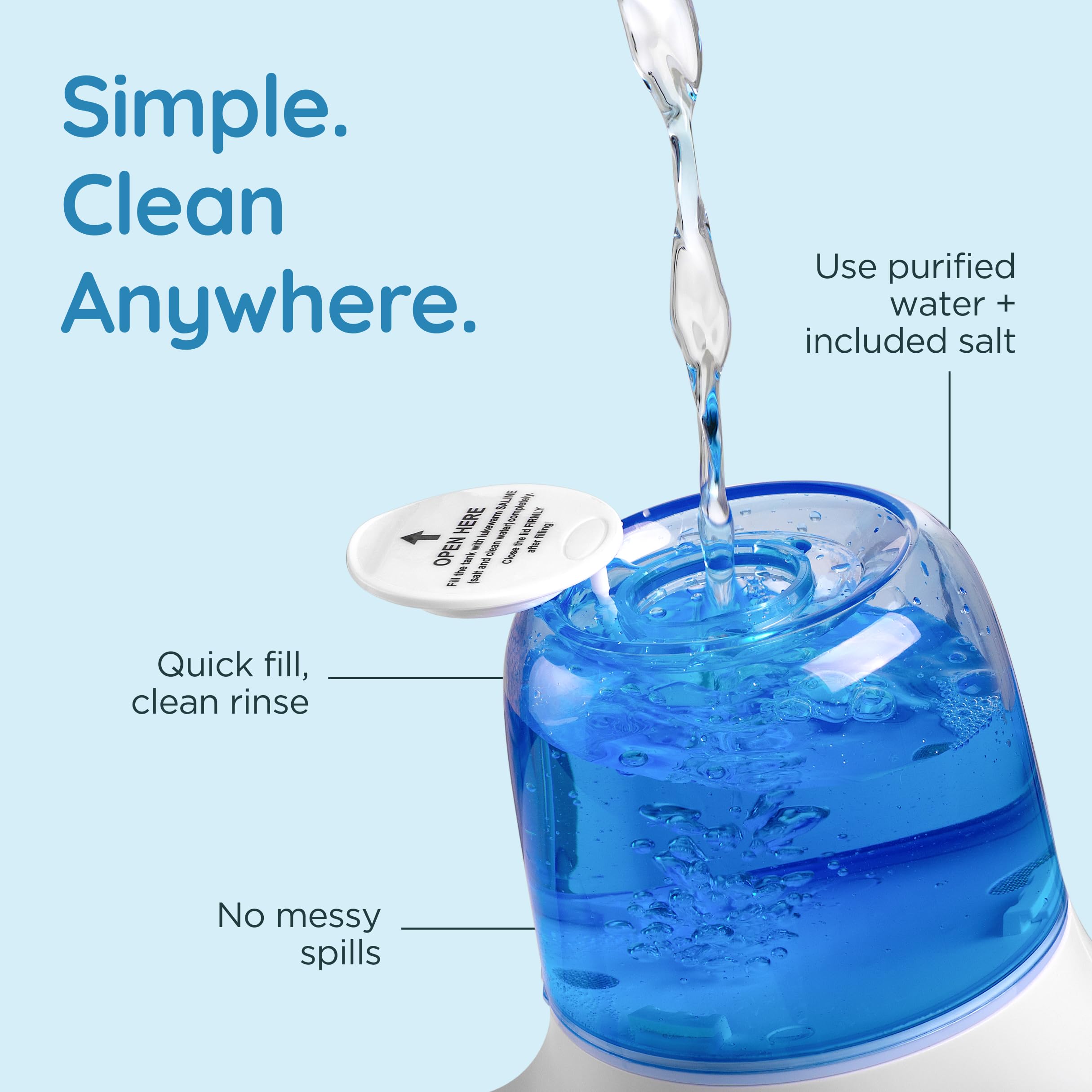 NUONNA extra nasal heads included for hygienic, flexible replacement.