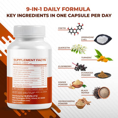 Close-up of the 10-ingredient blend indicating natural, wholesome herbal support.