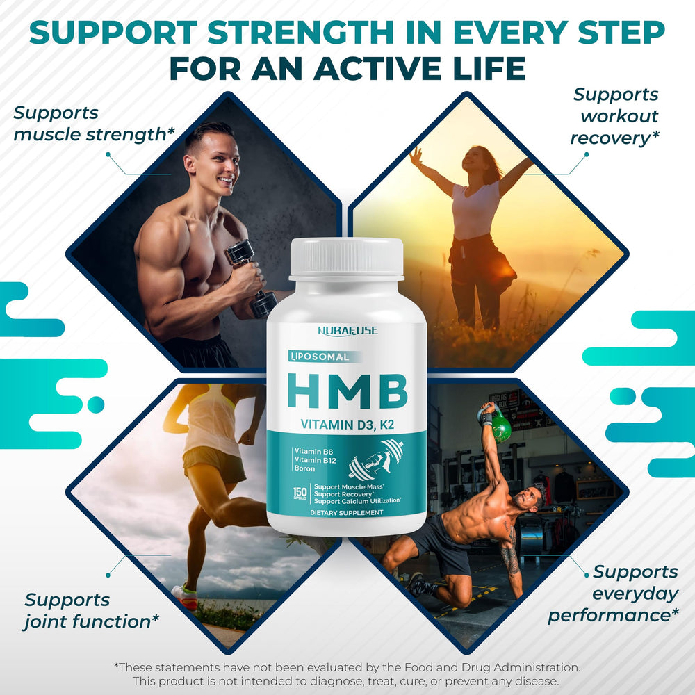 NURAFUSE HMB liposomado, ingredientes destacados que apoyan absorción eficiente.