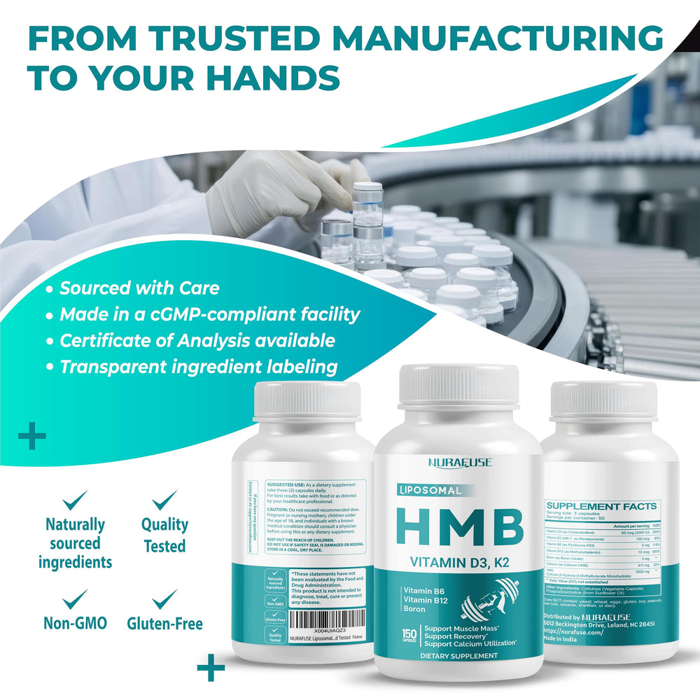 NURAFUSE HMB liposomado, estilo de vida saludable con suplemento diario.