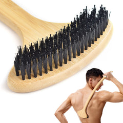 NURENDER bamboo back scratcher with a 22-inch curved handle reaching difficult areas.