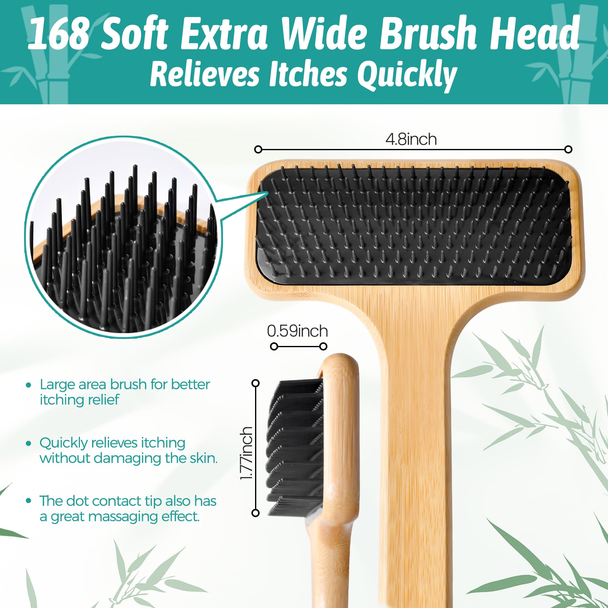 NURENDER bamboo back scratcher with a cotton-wrapped handle for secure grip.