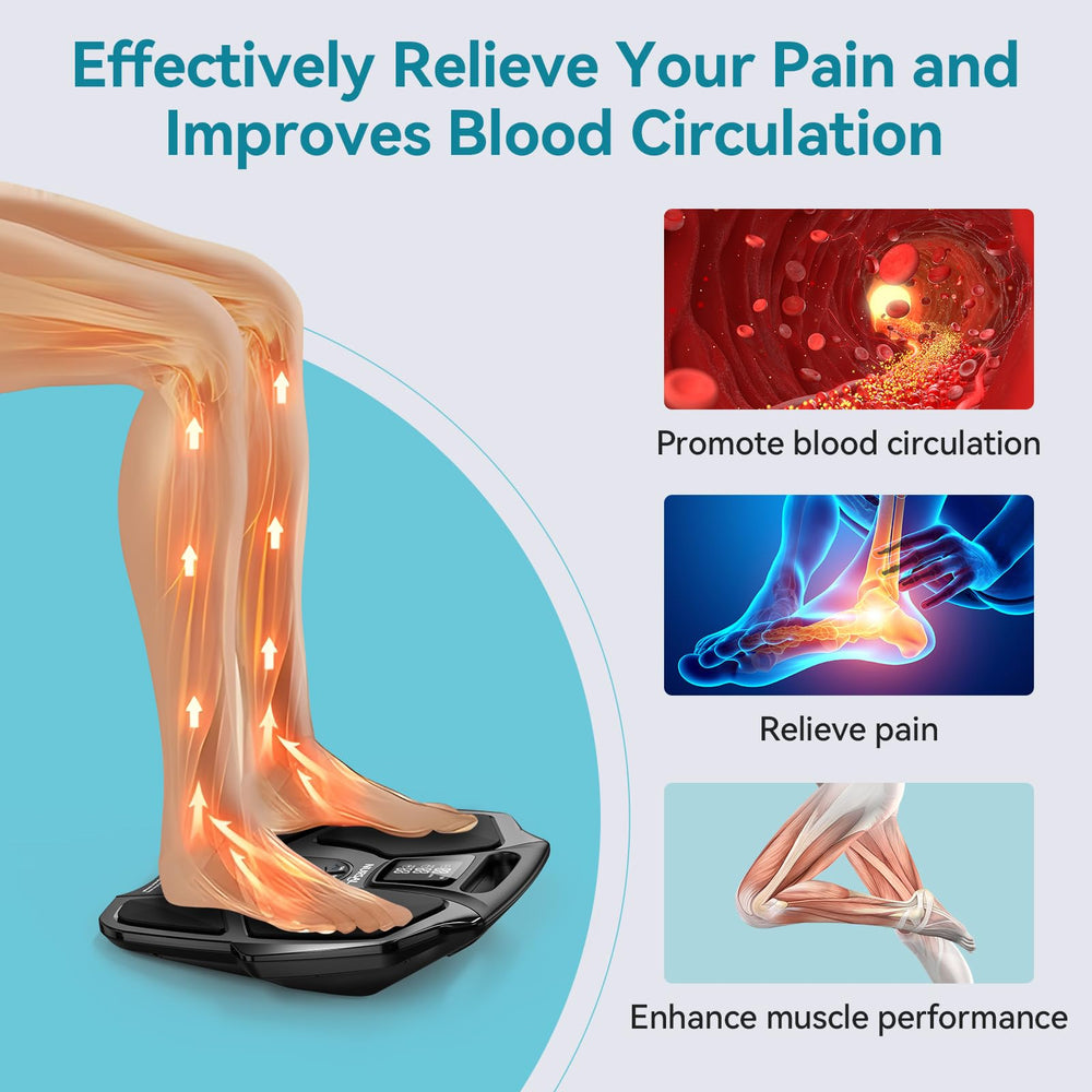 NURSAL EMS Foot Massager remote control for easy wireless adjustments