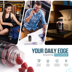Ingredients panel featuring Shilajit and Lion’s Mane for focus.