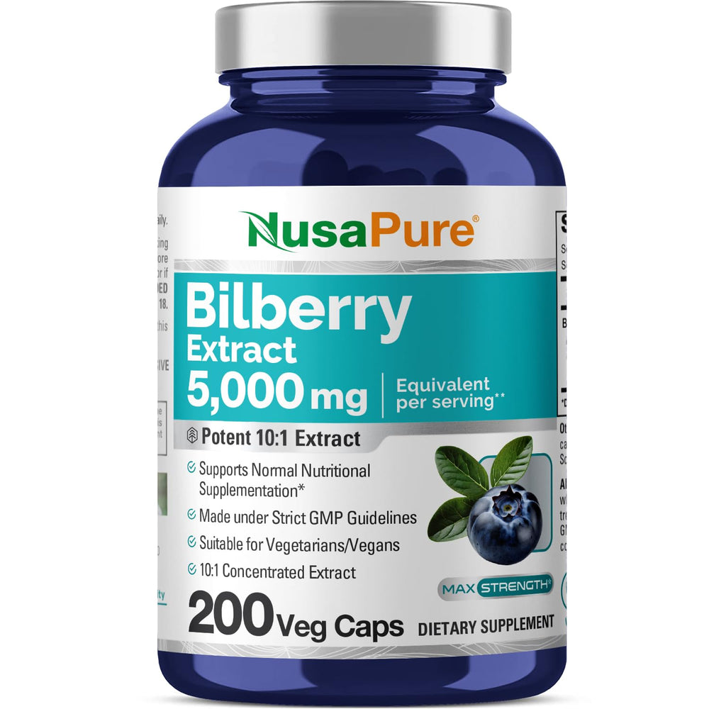 NusaPure Bilberry Extract bottle front view for daily support
