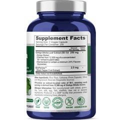 NusaPure Ginkgo Biloba capsules close-up highlighting vegetarian capsules for convenient use