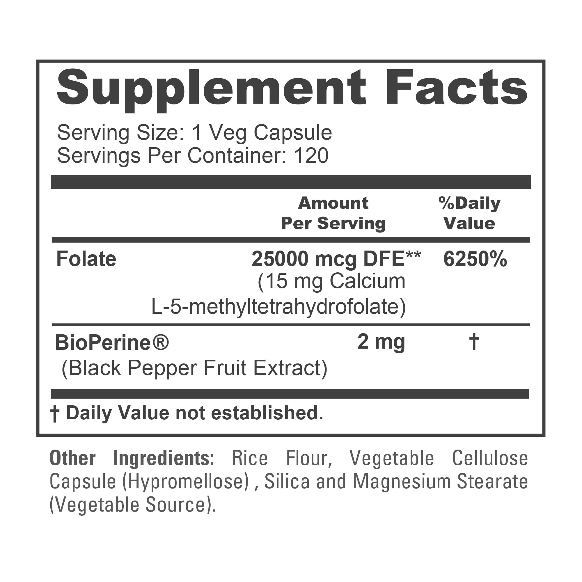 NusaPure L Methylfolate bottle with Bioperine label highlights quality ingredients.