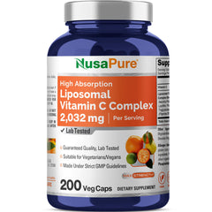 NusaPure Liposomal Vitamin C bottle for easy daily use and enhanced absorption.