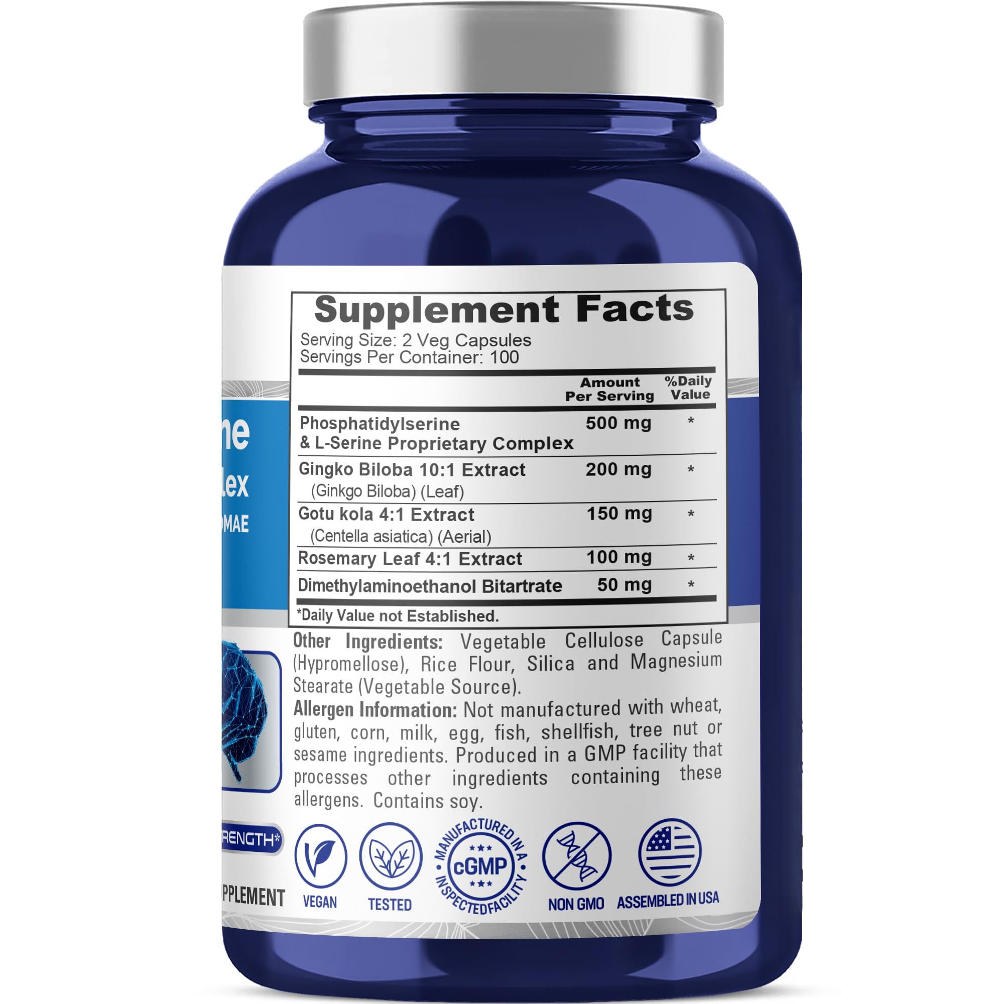 NusaPure capsules inside bottle illustrate convenient two-capsule serving
