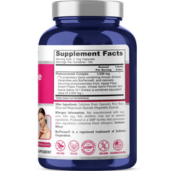 NusaPure Phytoceramide Complex capsules close-up on jar cap for easy daily use