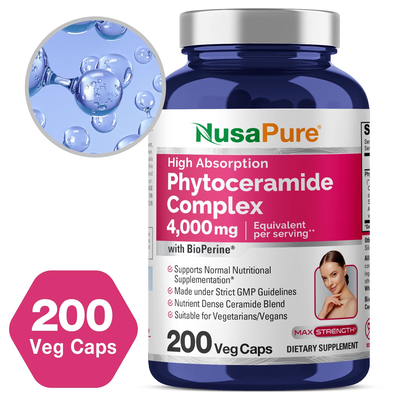 NusaPure Phytoceramide Complex outer packaging showing USA-made production