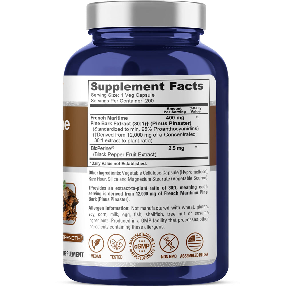 NusaPure Pine Bark 30:1 capsules ready for daily use.