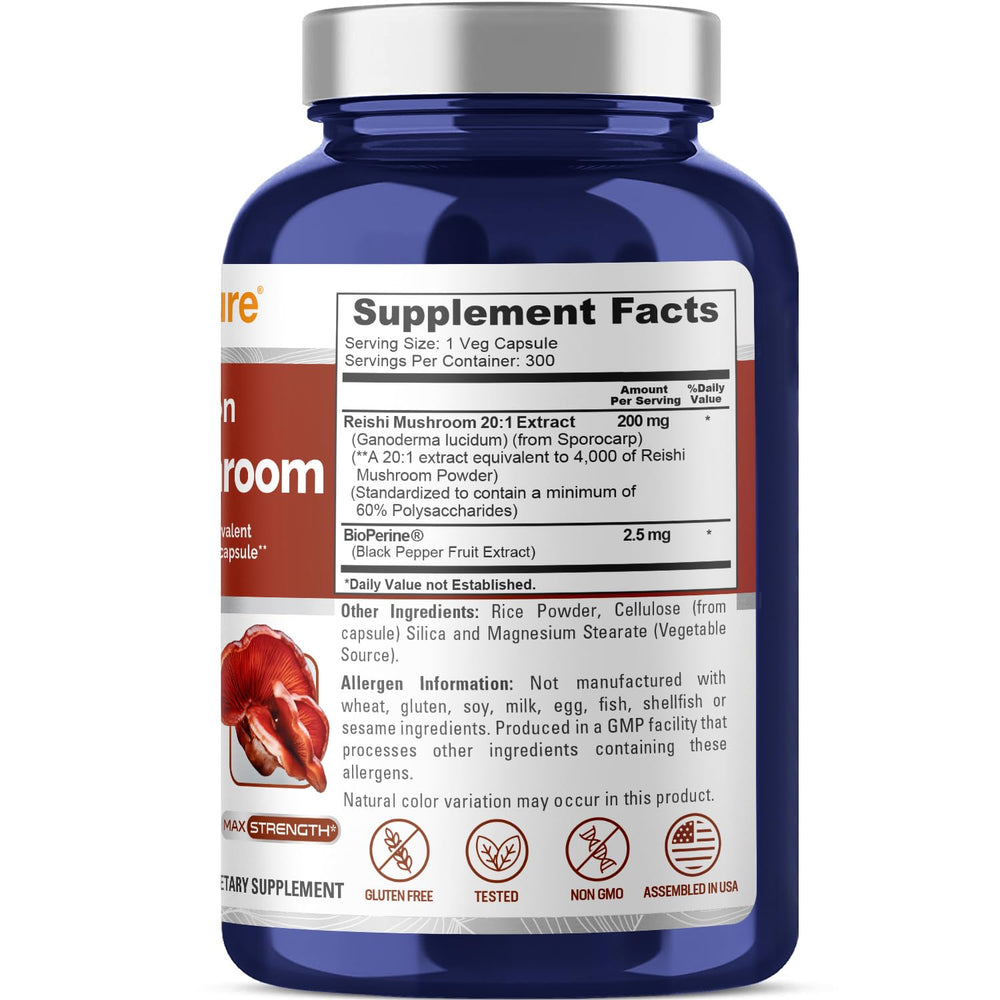 NusaPure Reishi extract capsules shown as convenient vegan supplement