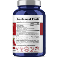 NusaPure Siberian Rhubarb capsules close-up, vegetarian friendly.