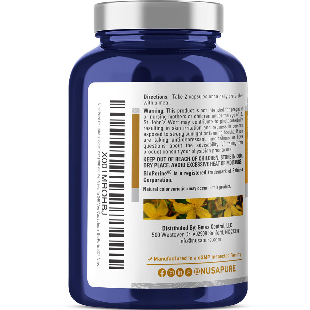 NusaPure label close-up showing potency and quality sourcing