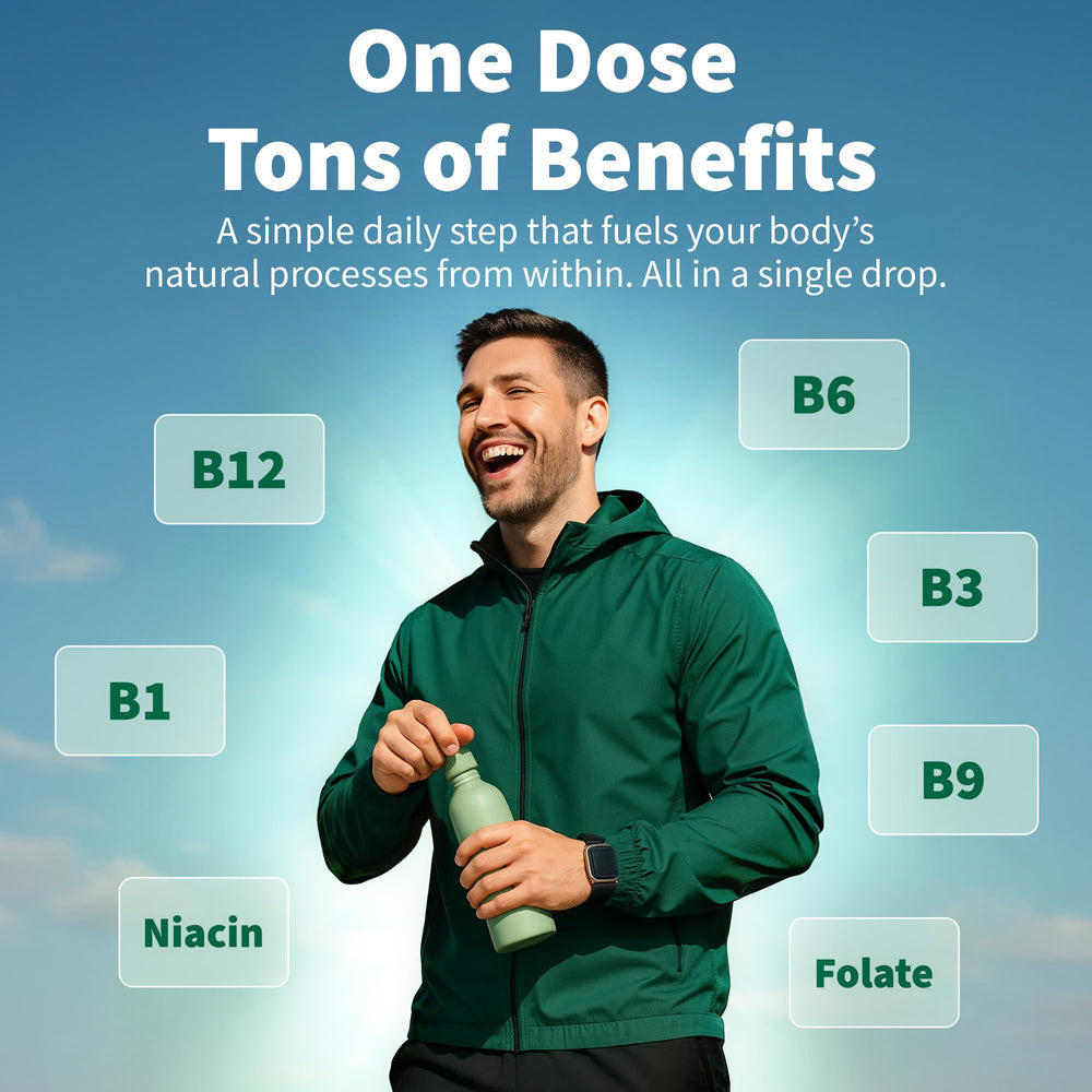 NUSAVA B12 Drops label shows clean ingredients and formula