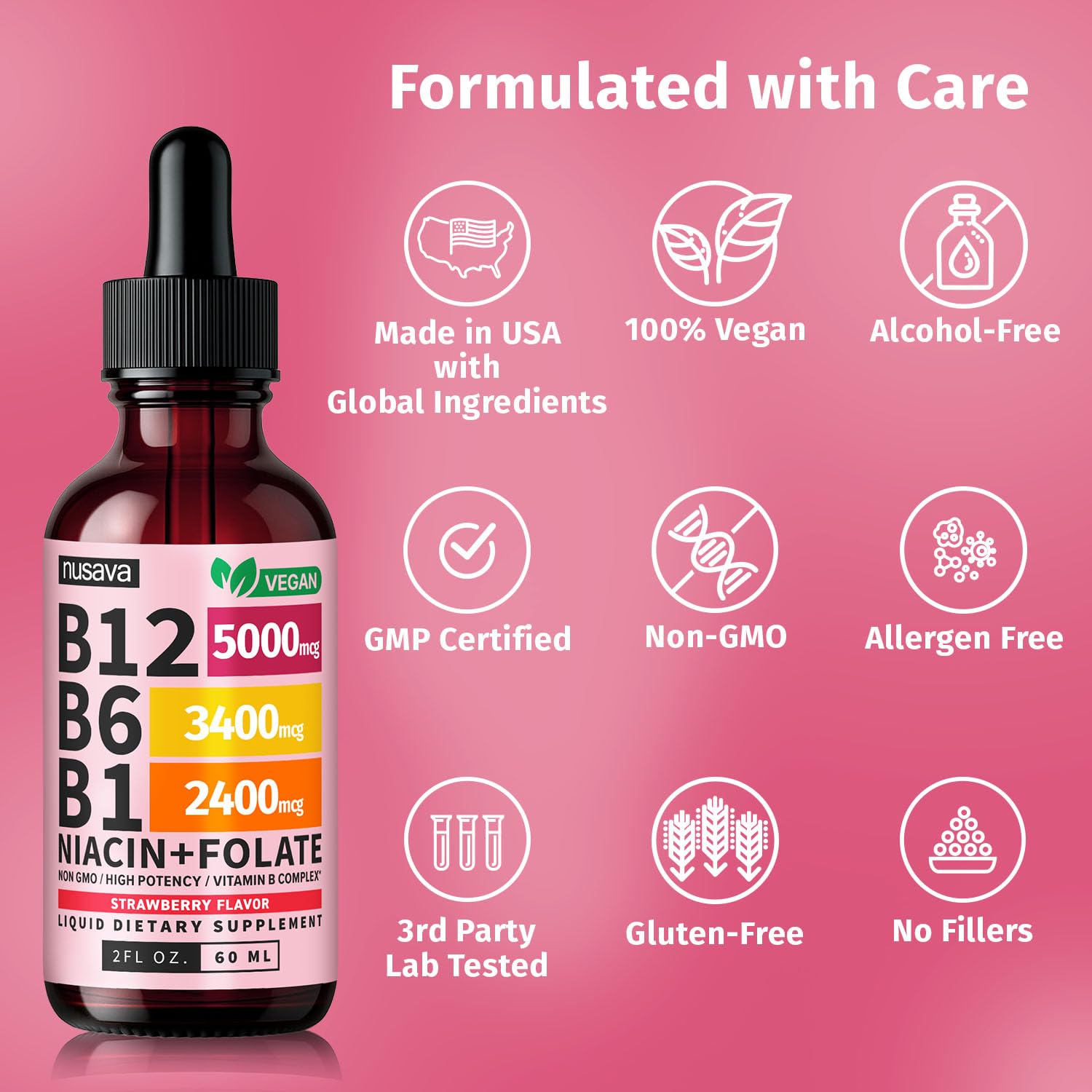 Nusava B12 drops two pack front showcasing value and servings