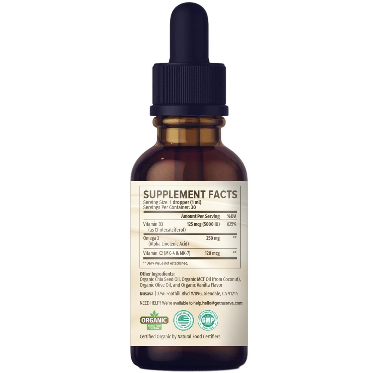NUSAVA USA-made production with globally sourced ingredients.