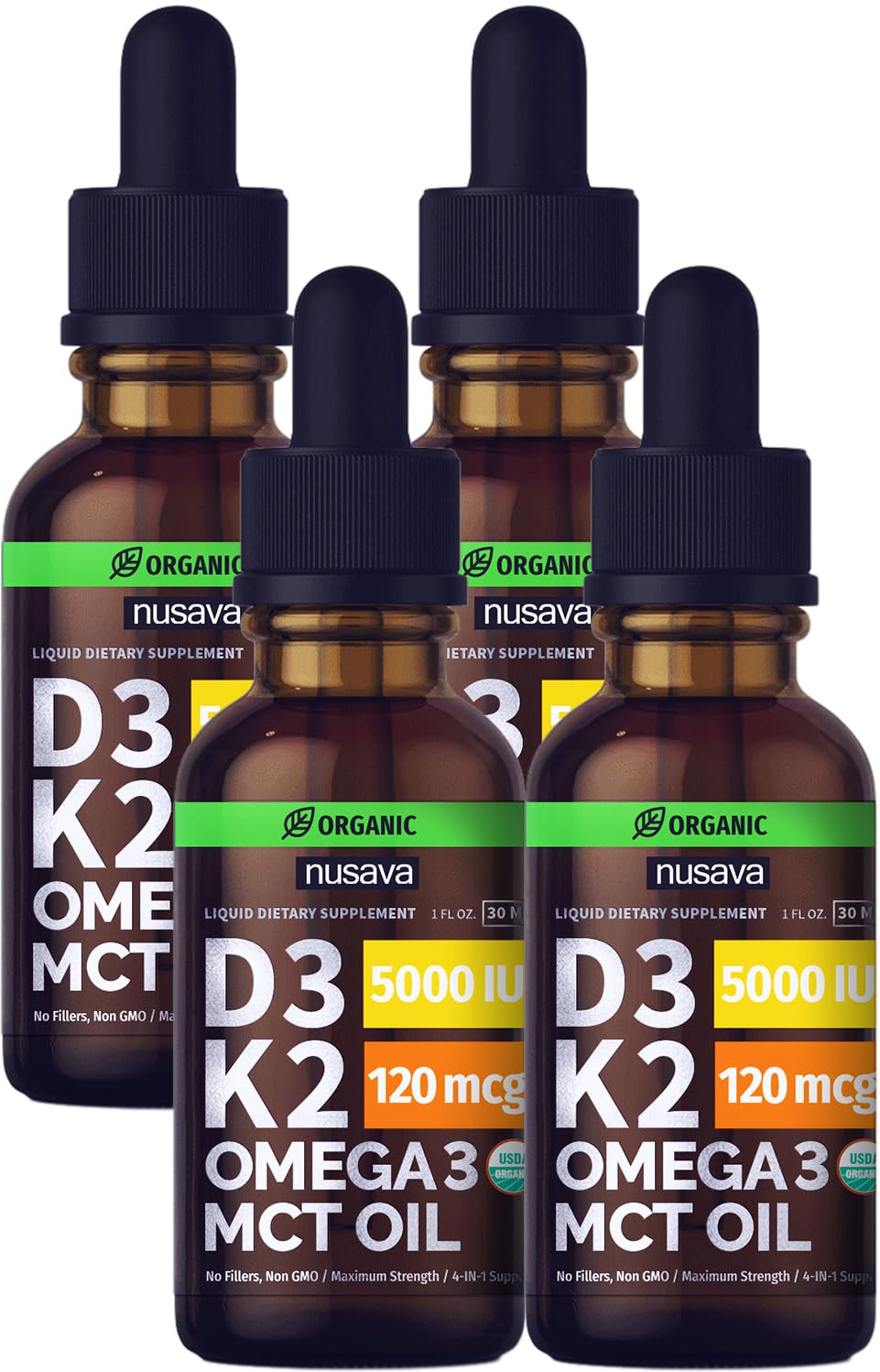 NUSAVA vitamin D3 K2 drops bottle — fast absorption for daily support