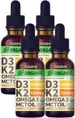 NUSAVA D3K2 Drops bottle for fast absorption and immune-boosting potential.