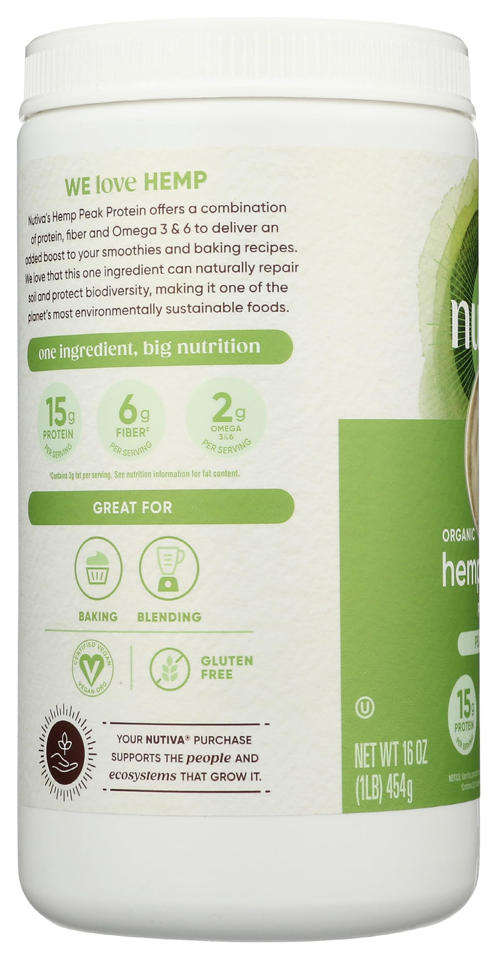 Nutiva berry smoothie with hemp protein for a protein-packed breakfast.