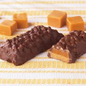 Close-up of Nutmeg State Nutrition caramel crunch bar texture