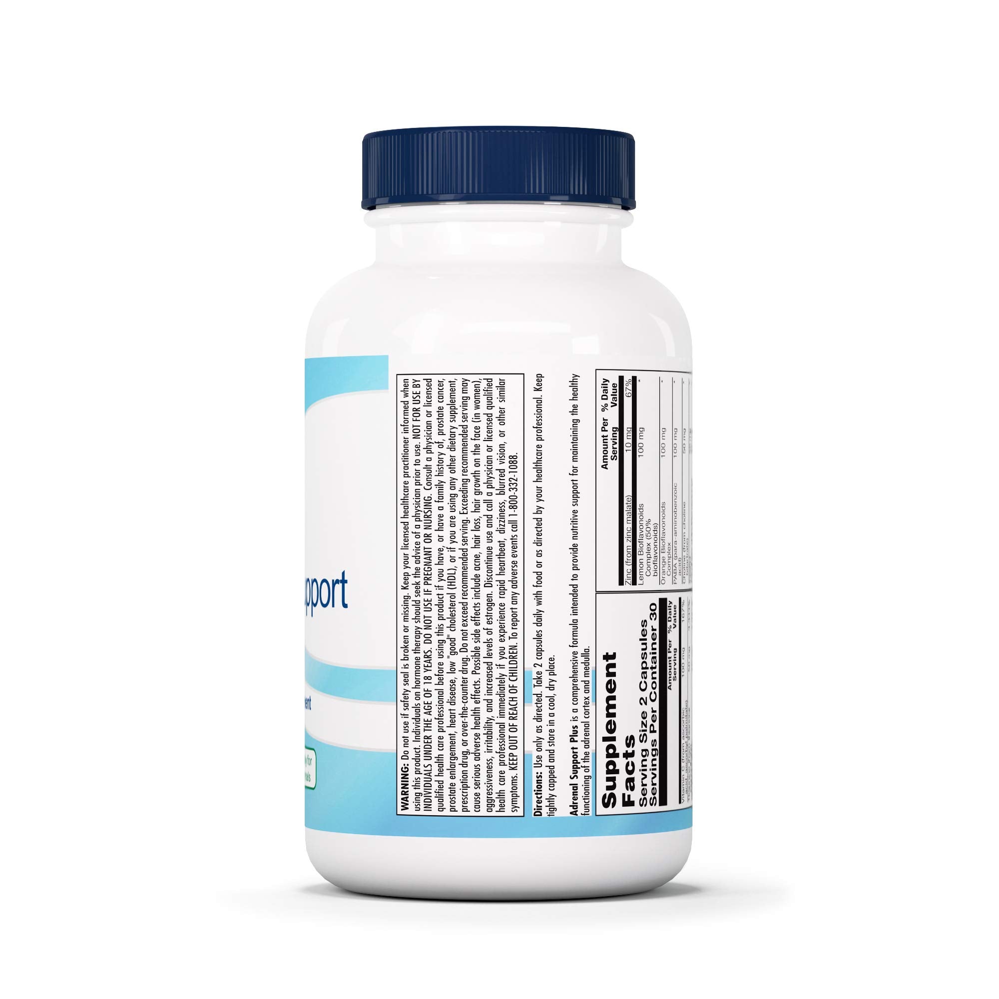 Nutra BioGenesis Adrenal Support Plus pregnenolone capsule for balanced vitality.