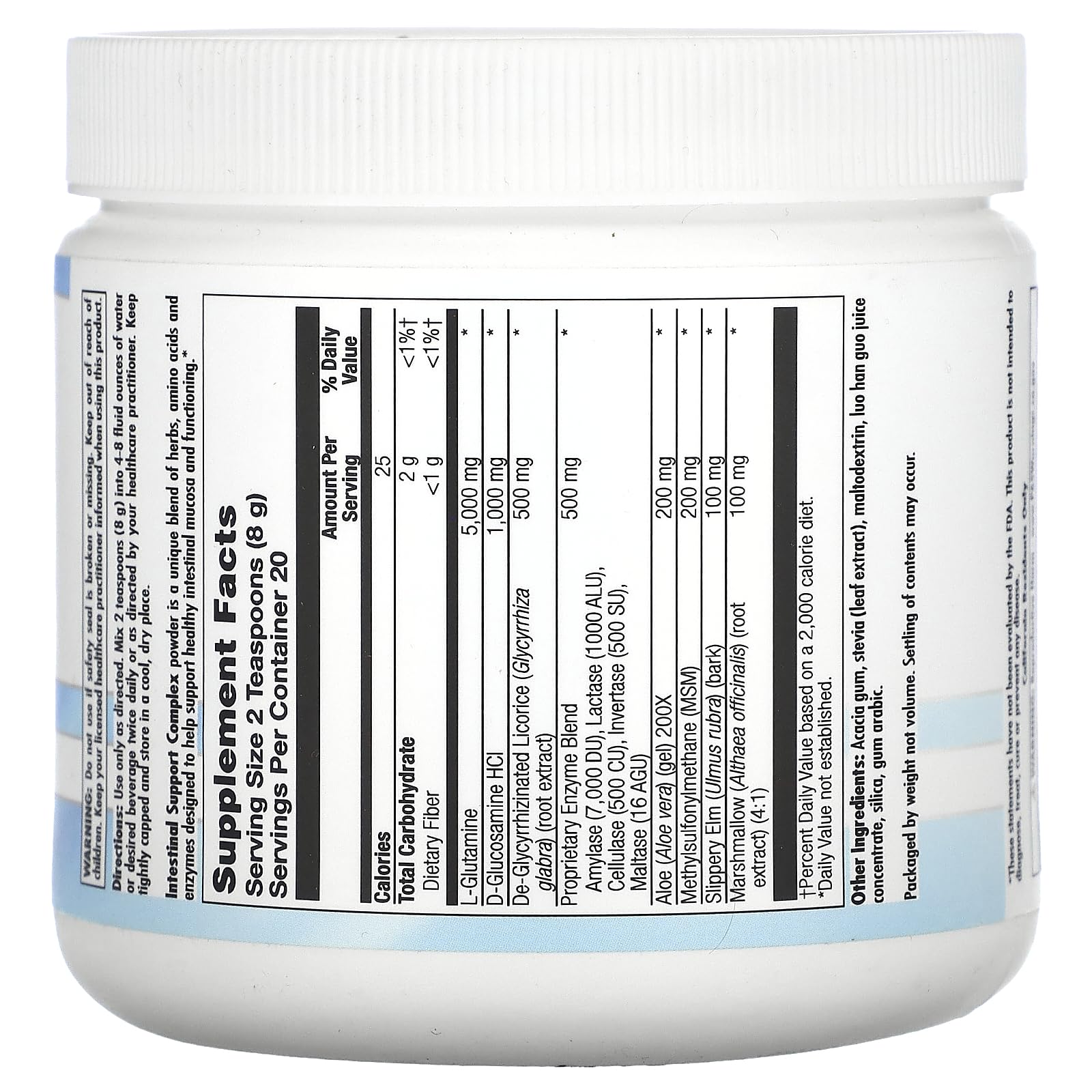 Nutra BioGenesis intestinal support powder dissolving in water to aid digestion