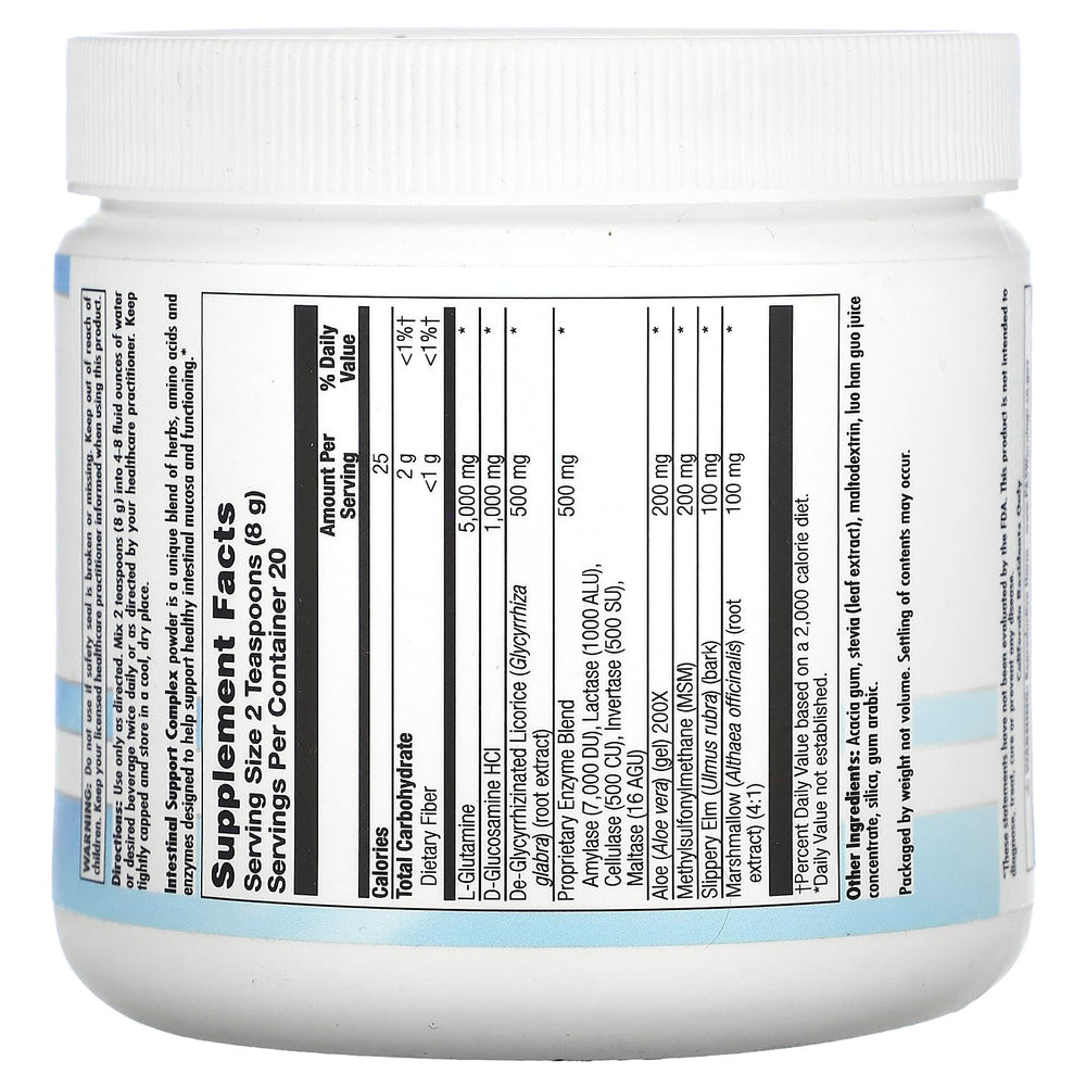 Nutra BioGenesis intestinal support powder dissolving in water to aid digestion