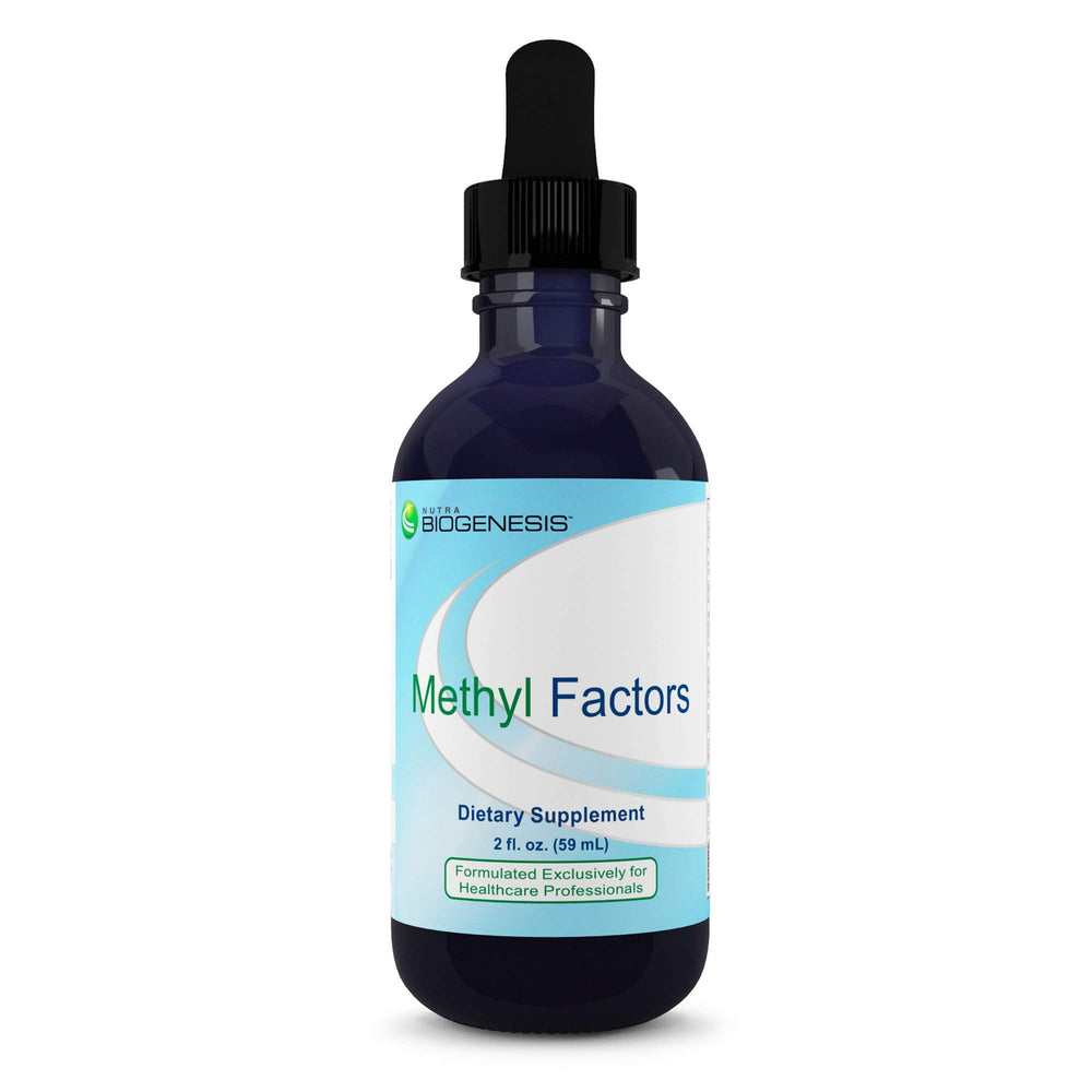 Nutra Biogenesis Methyl Factors bottle pour showing convenient dosing for daily use
