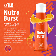 NutraBurst bottle being poured to illustrate easy liquid intake