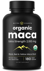 NutraChamps maca bottle of capsules 2100mg for energy support