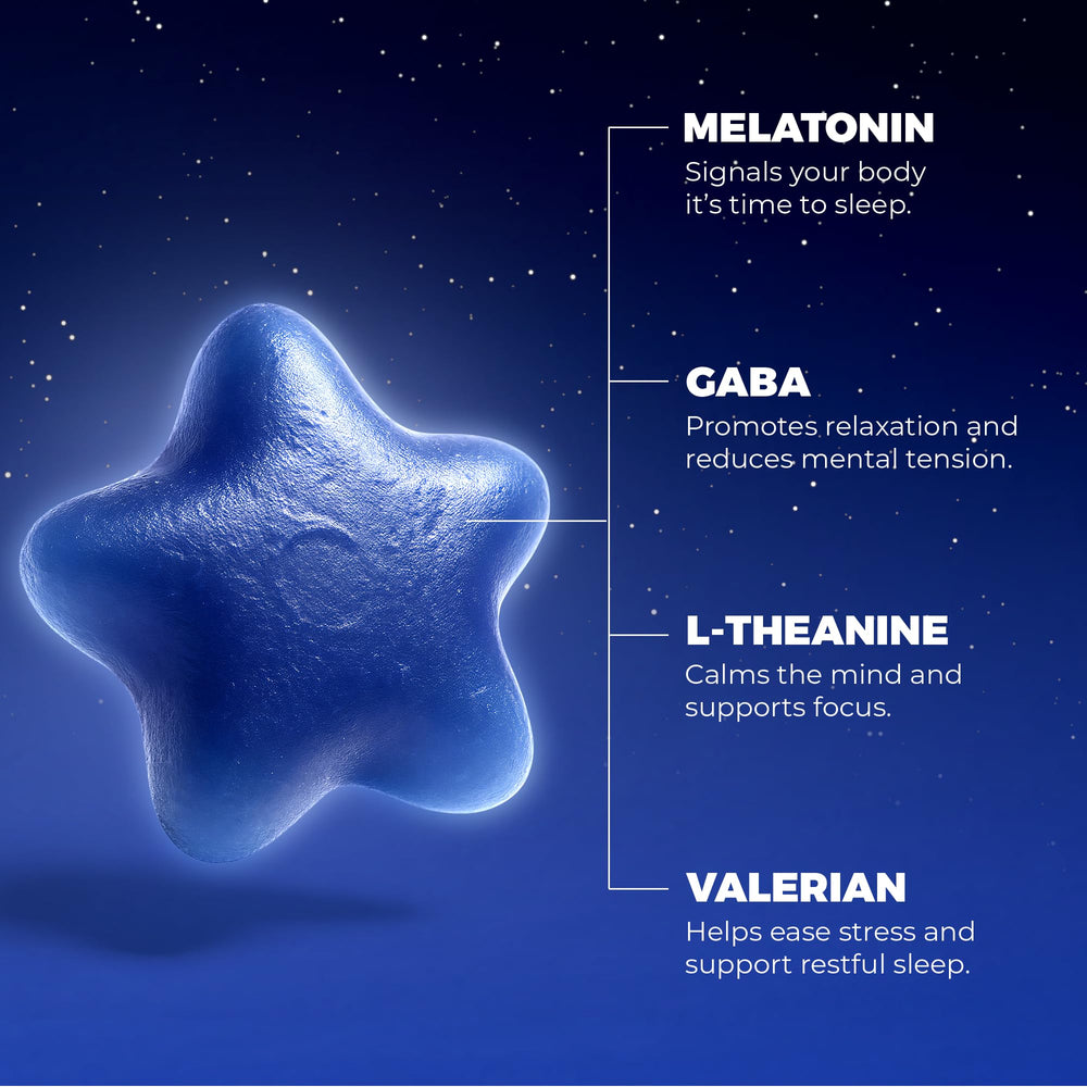 Nutra Florida Melatonin Gummies spilled gummies on a nightstand for easy nightly routine