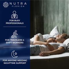 Nutra Florida Melatonin Gummies packaging display with clean label and plant-based ingredients