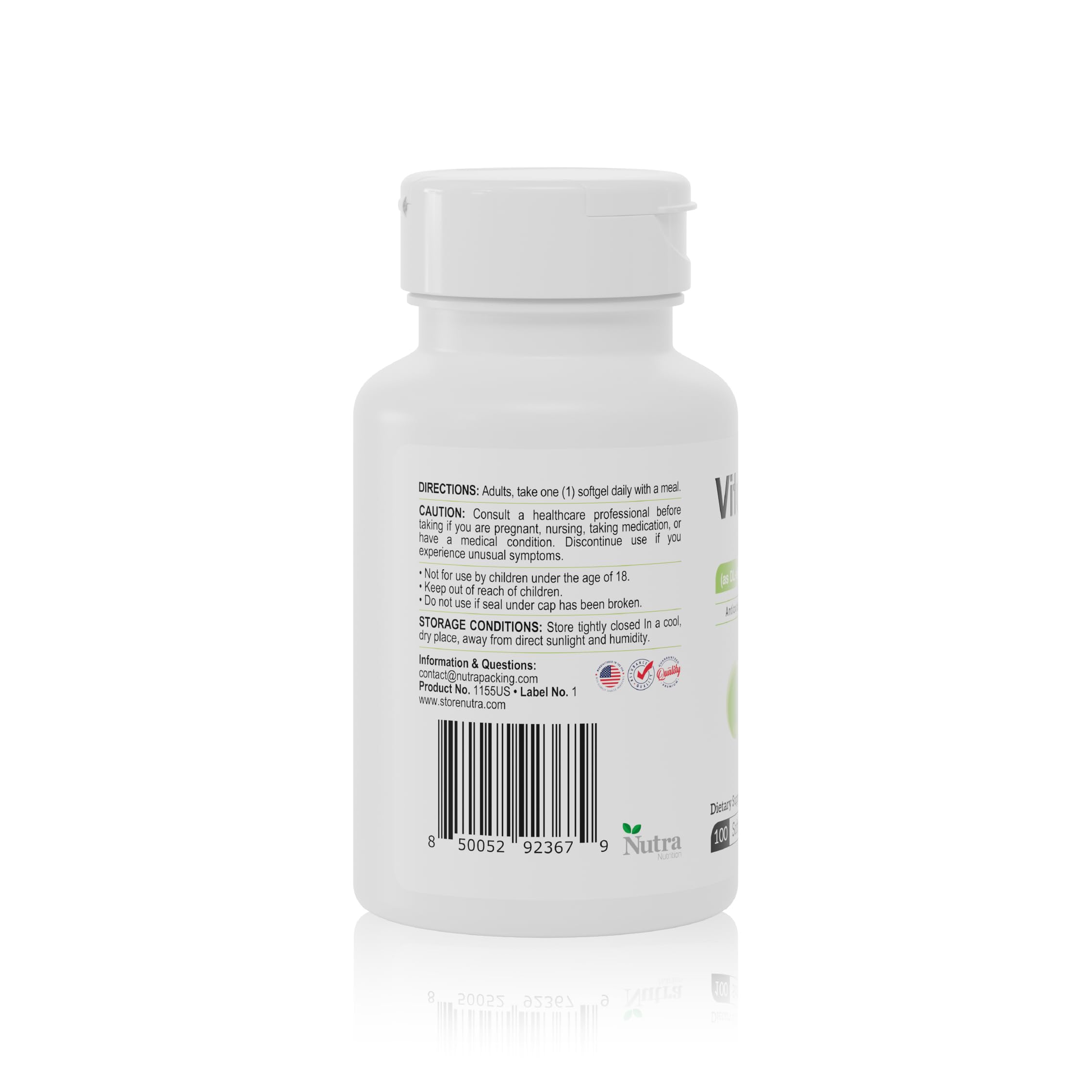 Nutra Nutrition Vitamin E 400 IU box packaging.