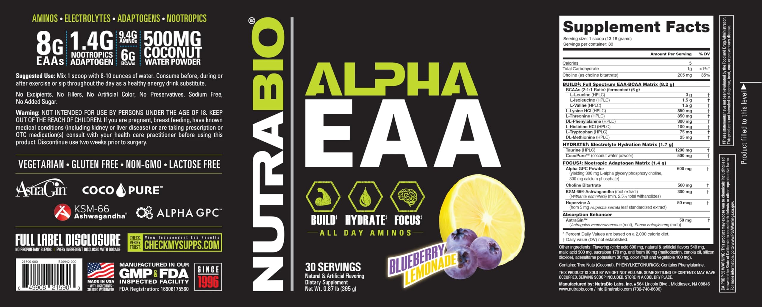 Close-up of NutraBio Alpha EAA powder texture