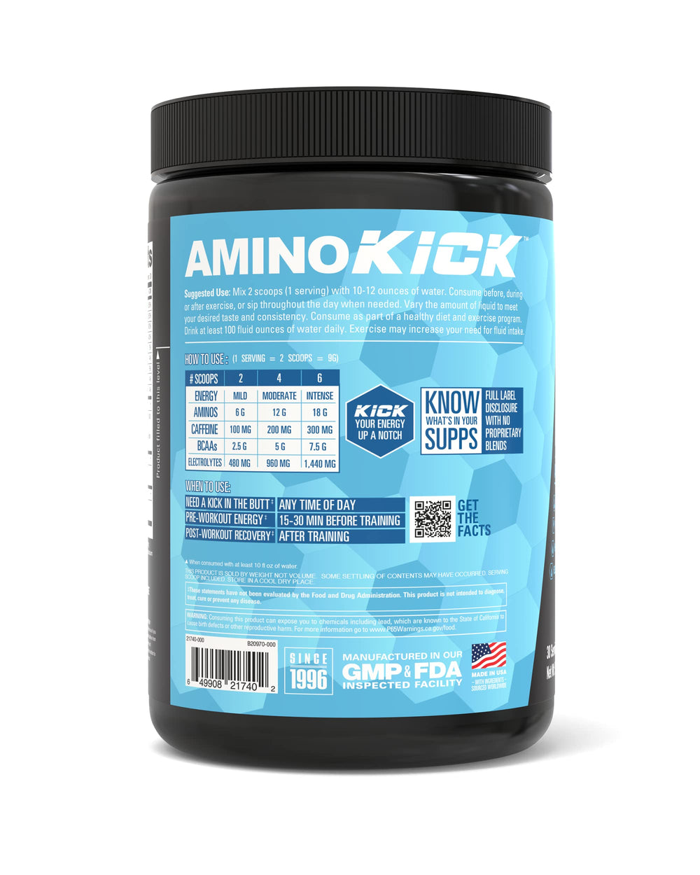 NutraBio Amino Kick energy and amino support for hydration during training