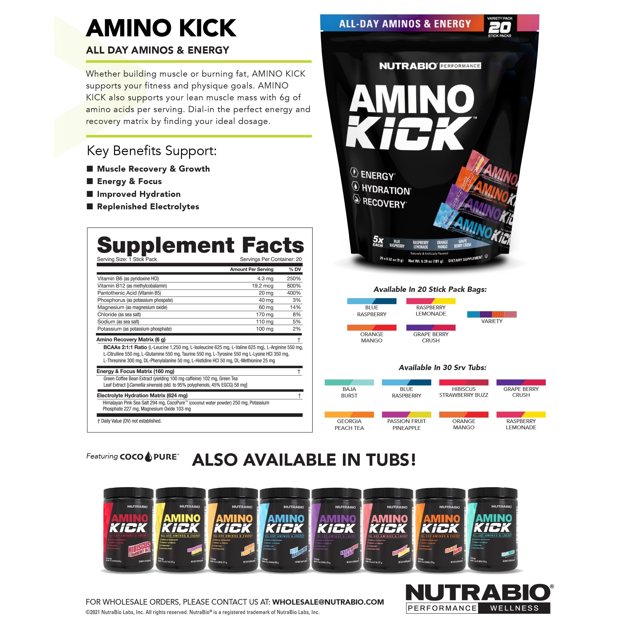 NutraBio Amino Kick workout scene communicates focused energy and endurance