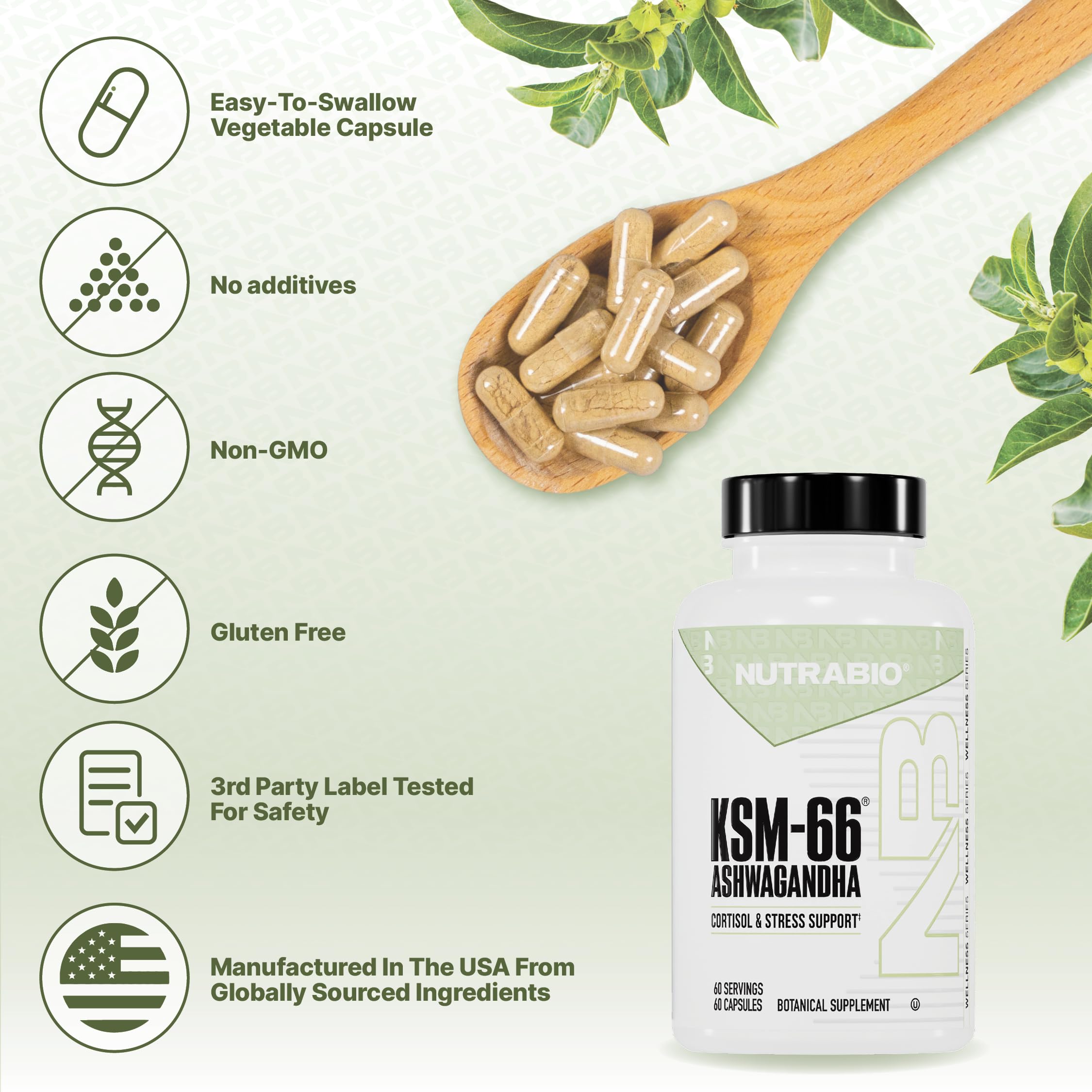 NutraBio Ashwagandha KSM-66 concept of cognitive focus and clarity