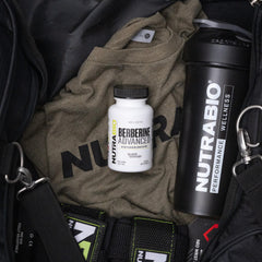 NutraBio Berberine Advanced bottle back detailing ingredients and testing