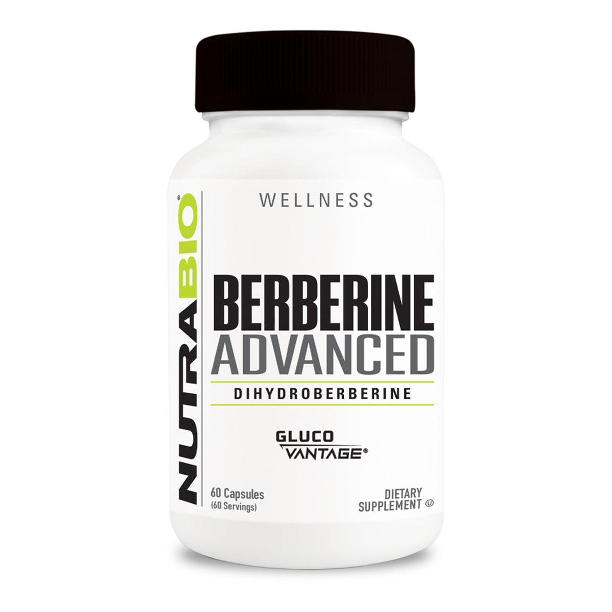 NutraBio Berberine Advanced bottle front with enhanced absorption emphasis