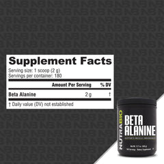 NutraBio Beta Alanine powder scoop ready for precise dosing.